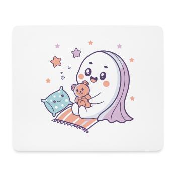 Kawaii Ghost Starry Night - Mouse Pad (horizontal) - white - Front