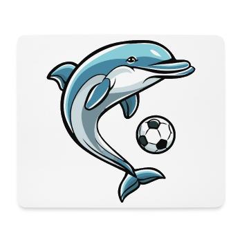 Delfin Fußball - Mousepad (Querformat) - Weiß - Vorne