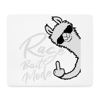 Rage Bait Llama Alpaca Sunglasses Middle Finger - Mouse Pad (horizontal) - white - Front