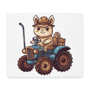 Éleveur de tracteurs alpaga lama - Tapis de souris (format paysage) - blanc - Devant