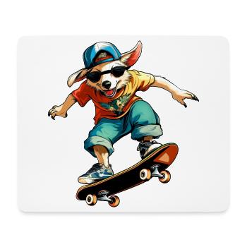 Australian Shepherd Skateboard - Dog - Mouse Pad (horizontal) - white - Front