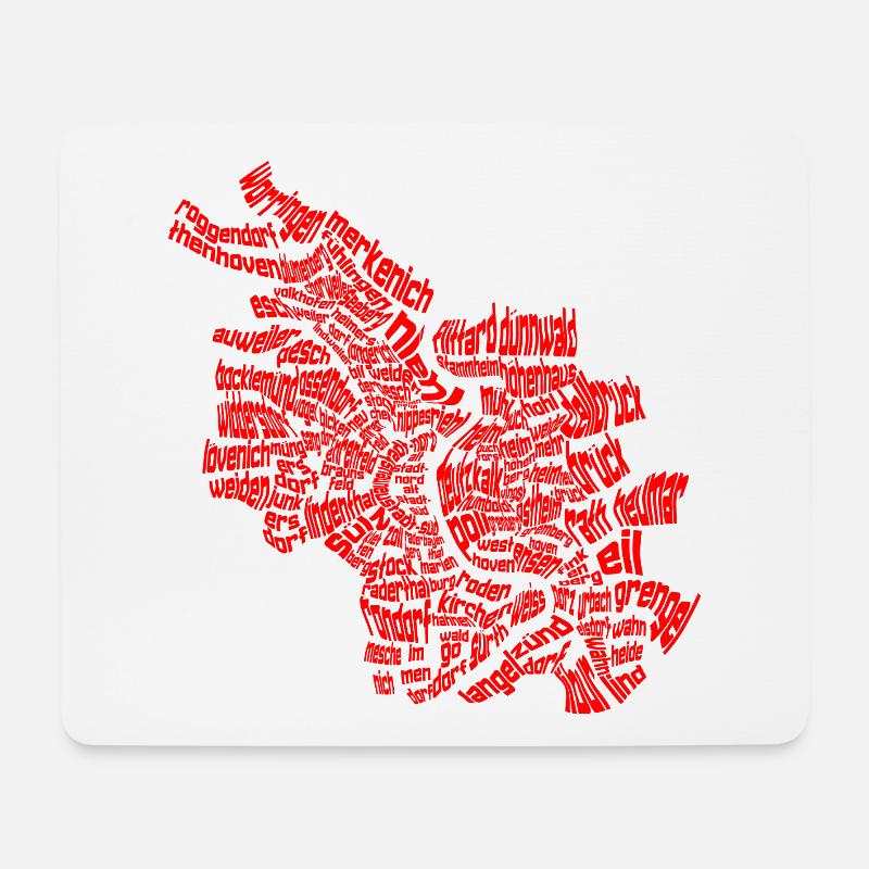 Köln - 86 Veedel Rut un Wiess - Mousepad (Querformat) - Weiß