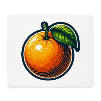 Orange cartoon éclatante avec feuille - Tapis de souris (format paysage) - blanc - Devant