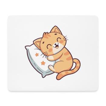 Chaton Doux sur Oreiller Étoilé - Tapis de souris (format paysage) - blanc - Devant