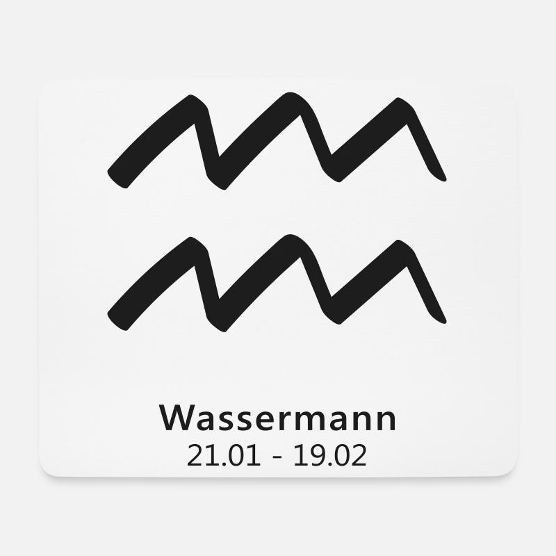 Wassermann Zodiak Sternzeichen Symbol - Mousepad (Querformat) - Weiß