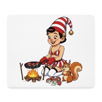 Leprechaun-Mädchen backt Pilze - Mousepad (Querformat) - Weiß - Vorne