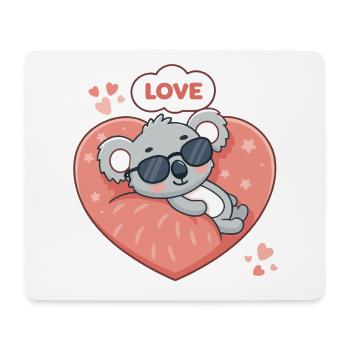 Koala-Liebe, auf Pink Heart zu liegen - Mousepad (Querformat) - Weiß - Vorne