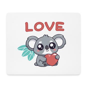 Koala-Herz-Liebe Kawaii - Mousepad (Querformat) - Weiß - Vorne