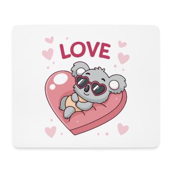 Koalaherz und süße Liebe - Mousepad (Querformat) - Weiß - Vorne