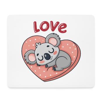 Love Koala on Pastel Heart - Mouse Pad (horizontal) - white - Front