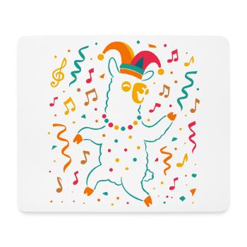 Dancing Carnival Alpaca with Jester's Cap - Mouse Pad (horizontal) - white - Front