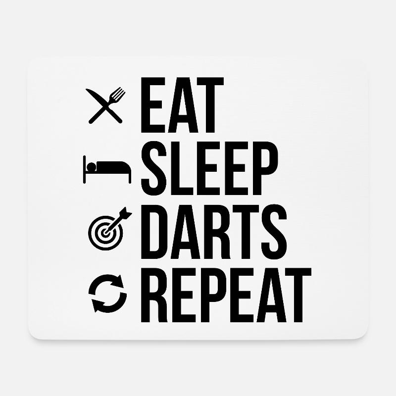 Eat_Sleep_Darts_Repeat - Mouse Pad (horizontal) - white
