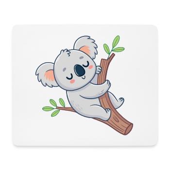 Dreamy Koala auf Cheerful Branch - Mousepad (Querformat) - Weiß - Vorne