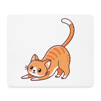 Chaton orange en étirement - Tapis de souris (format paysage) - blanc - Devant