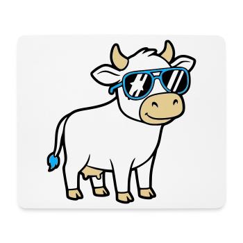 Cool Cow Sunglasses Casual Vector - Mouse Pad (horizontal) - white - Front