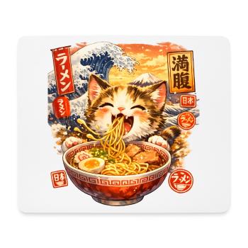 Ramen Kawaii Katzen TShirt I Japanisches Essen - Mousepad (Querformat) - Weiß - Vorne