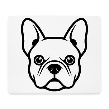 Tête de Frenchie Bulldog Français - Tapis de souris (format paysage) - blanc - Devant