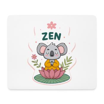 Zen-Koala auf Lotus - Mousepad (Querformat) - Weiß - Vorne
