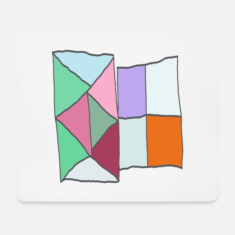Geometrisches Quiltblock-Mosaik - Mousepad (Querformat) - Weiß