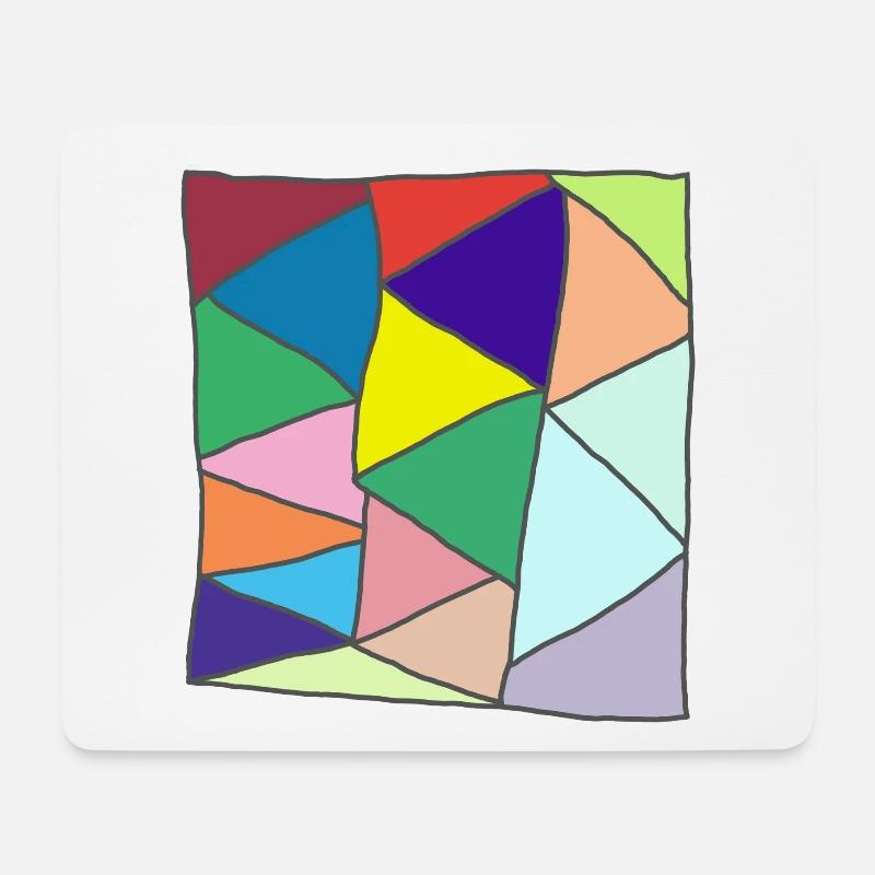 Geometrischer Glasmosaik-Burst - Mousepad (Querformat) - Weiß