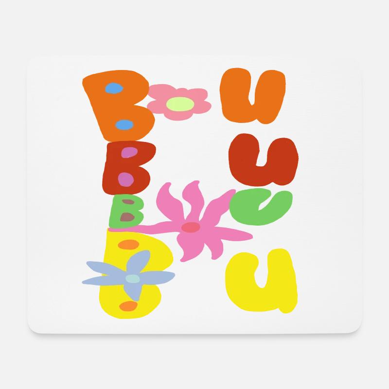 Bubble Bloom Groovy Buchstaben - Mousepad (Querformat) - Weiß