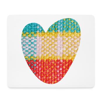 Heart Fabric Textile Love Love Pattern Valentine's Day - Mouse Pad (horizontal) - white - Front