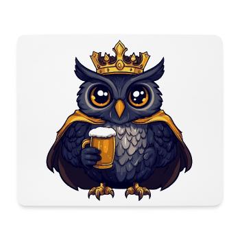 Owl Beer King - Mouse Pad (horizontal) - white - Front