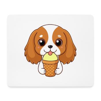 Chiot Cavalier gourmand Glace - Mouse Pad (horizontal) - white - Front
