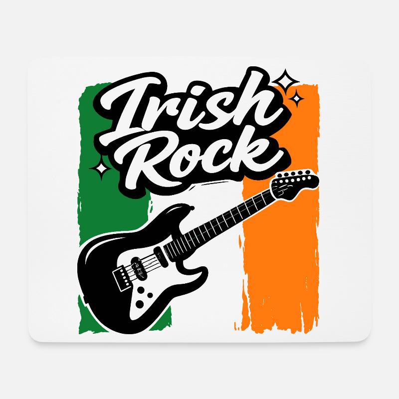 E-Gitarre St Patrick Flagge Rock Geschenk - Mousepad (Querformat) - Weiß