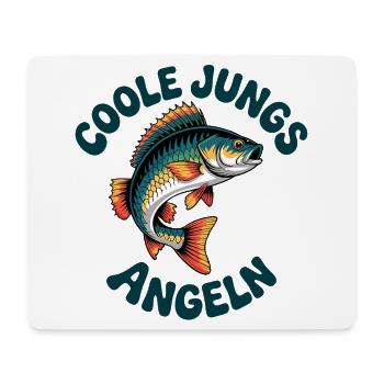 Cool Guys Fishing Cartoon Motif - Mouse Pad (horizontal) - white - Front