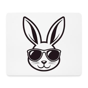 Lapin Lunettes Soleil - Tapis de souris (format paysage) - blanc - Devant
