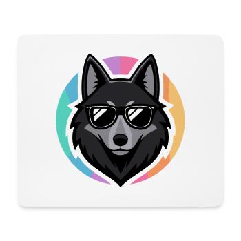 Wolf-Chic-Sonnenbrillen - Mousepad (Querformat) - Weiß - Vorne