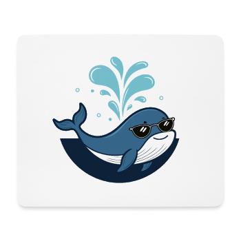 Whale Stylish Black Glasses - Mousepad (Querformat) - Weiß - Vorne