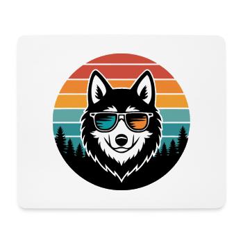 Retro Husky-Sonnenbrille - Mousepad (Querformat) - Weiß - Vorne