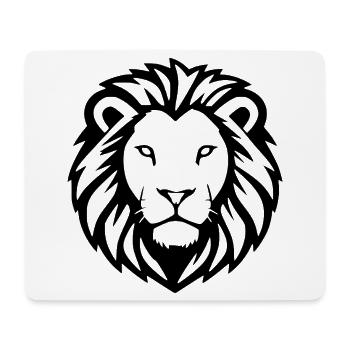 Lion Noir Lion Tête de Lion Cadeau Amoureux des Chats - Tapis de souris (format paysage) - blanc - Devant