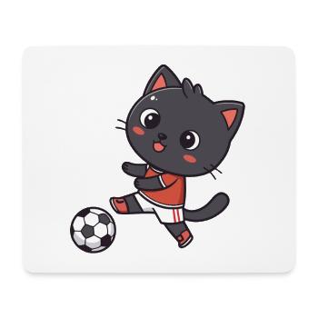 Chaton Footballeur Cartoon Football - Tapis de souris (format paysage) - blanc - Devant
