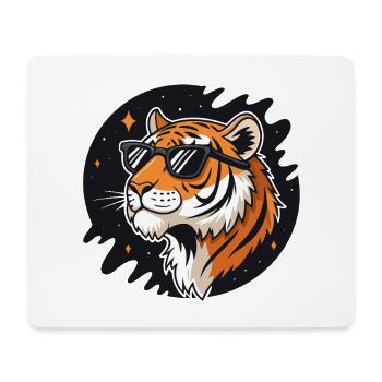 Tigre cosmique lunettes - Tapis de souris (format paysage) - blanc - Devant