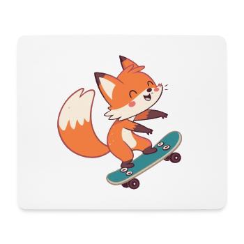 Fox skateboarder on skateboard - Mouse Pad (horizontal) - white - Front