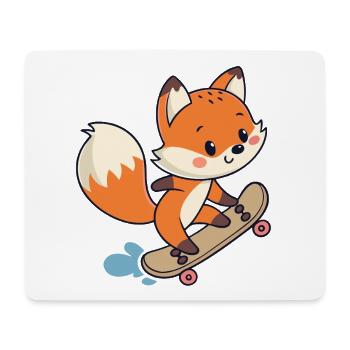 Urban Skateboarder Fox - Mouse Pad (horizontal) - white - Front