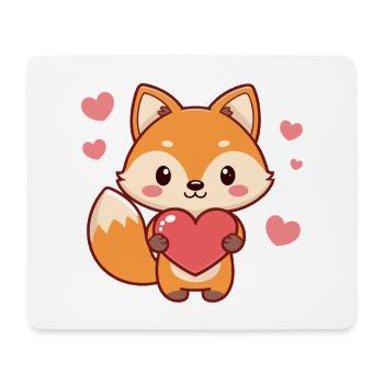 Fox Kawaii Hearts - Mouse Pad (horizontal) - white - Front
