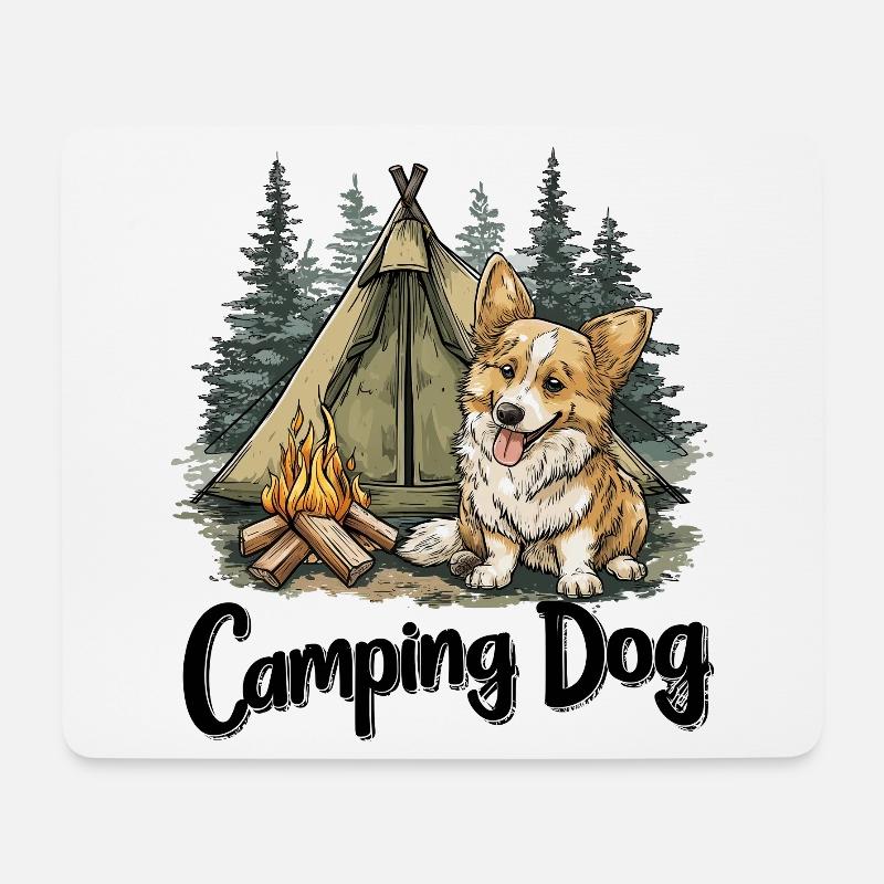 Camping Hund Spruch Camping Dog Camper Geschenk - Mousepad (Querformat) - Weiß