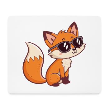 Fox Stylish Dark Glasses - Mousepad (Querformat) - Weiß - Vorne