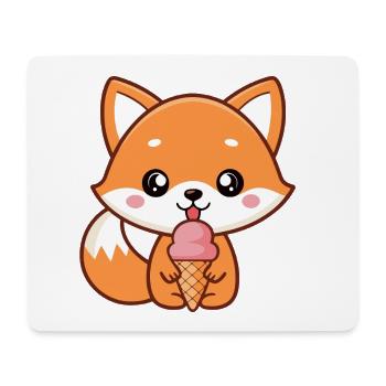 Renard gourmand glace pastel - Mouse Pad (horizontal) - white - Front