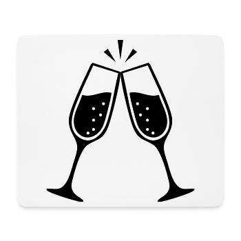 Verres qui s’entrechoquent – Mariage en noir et blanc - Tapis de souris (format paysage) - blanc - Devant