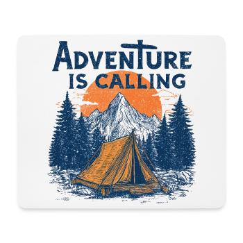 Camping Abenteuer Spruch Adventure Is Calling Camp - Mousepad (Querformat) - Weiß - Vorne