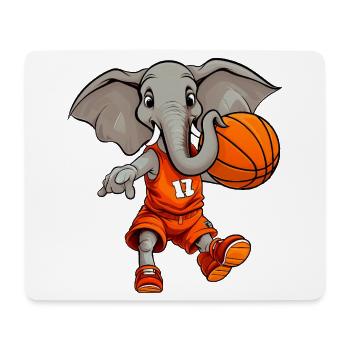Basketball Elefanten - Mousepad (Querformat) - Weiß - Vorne