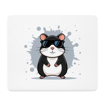 Hamster lunettes soleil - Tapis de souris (format paysage) - blanc - Devant