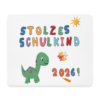 Stolzes Schulkind 2026  - Mousepad (Querformat) - Weiß - Vorne