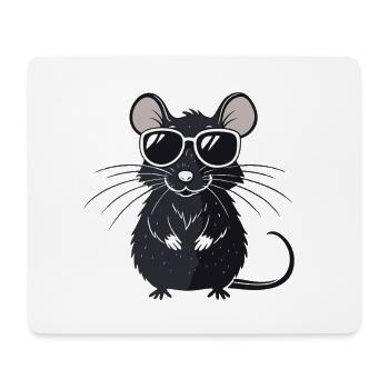 Mouse Hipster Glasses - Mouse Pad (horizontal) - white - Front