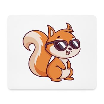 Schicke Eichhörnchen-Sonnenbrille - Mousepad (Querformat) - Weiß - Vorne